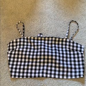 Gingham print crop top